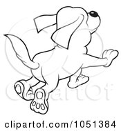 Royalty Free Vector Clip Art Illustration Of An Outline Of A Dog Running by dero