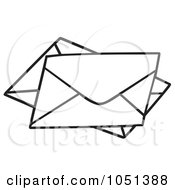 Royalty Free Vector Clip Art Illustration Of An Outline Of Envelopes