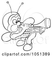 Poster, Art Print Of Outline Of A Bug Playing A Trombone