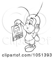 Royalty Free Vector Clip Art Illustration Of An Outline Of A Bug Holding A Xray by dero