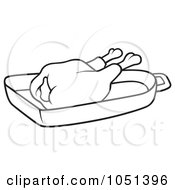 Poster, Art Print Of Outline Of Chicken In A Pan