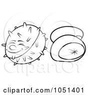 Royalty Free Vector Clip Art Illustration Of An Outline Of Chestnuts