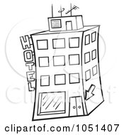 Royalty Free Vector Clip Art Illustration Of An Outline Of A Hotel