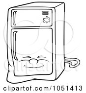 Royalty Free Vector Clip Art Illustration Of An Outline Of A Refrigerator Character
