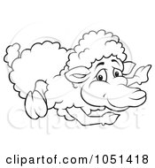 Royalty Free Vector Clip Art Illustration Of An Outline Of A Sheep