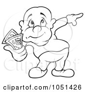 Poster, Art Print Of Outline Of A Man Holding Money