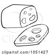 Royalty Free Vector Clip Art Illustration Of An Outline Of Sliced Cheese