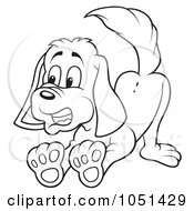 Royalty Free Vector Clip Art Illustration Of An Outline Of A Dog Barking