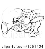 Poster, Art Print Of Outline Of A Bug Playing A Trumpet