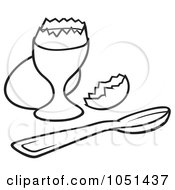 Royalty Free Vector Clip Art Illustration Of An Outline Of An Egg In A Cup