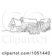 Royalty Free Vector Clip Art Illustration Of An Outline Of A Farm by dero