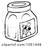 Royalty Free Vector Clip Art Illustration Of An Outline Of A Honey Jar