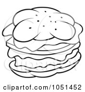 Royalty Free Vector Clip Art Illustration Of An Outline Of A Hamburger