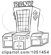Royalty Free Vector Clip Art Illustration Of An Outline Of A Bank Exterior