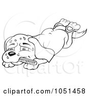 Royalty Free Vector Clip Art Illustration Of An Outline Of A Feverish Dog