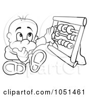 Poster, Art Print Of Outline Of A Baby Using An Abacus