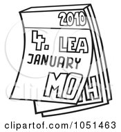Royalty Free Vector Clip Art Illustration Of An Outline Of A Block Calendar