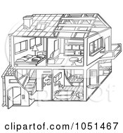 Royalty Free Vector Clip Art Illustration Of An Outline Of A Home