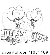 Poster, Art Print Of Outline Of A Birthday Pig