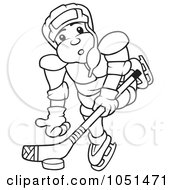 Poster, Art Print Of Outline Of A Hockey Player