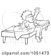 Poster, Art Print Of Outline Of A Boy Waking Up