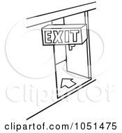 Royalty Free Vector Clip Art Illustration Of An Outline Of An Exit Door