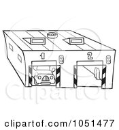 Royalty Free Vector Clip Art Illustration Of An Outline Of A Car Garage