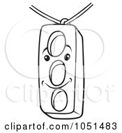 Royalty Free Vector Clip Art Illustration Of An Outline Of A Traffic Light Character