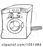 Royalty Free Vector Clip Art Illustration Of An Outline Of A Washing Machine Character