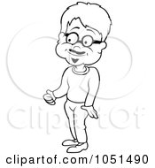 Royalty Free Vector Clip Art Illustration Of An Outline Of A Man Wearing Glasses