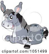 Royalty Free Vector Clip Art Illustration Of A Resting Donkey by visekart
