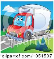 Royalty Free Vector Clip Art Illustration Of A Delivery Truck Driving Down A Road by visekart