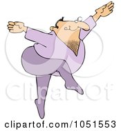 Royalty Free Vector Clip Art Illustration Of A Male Ballet Dancer In Purple by djart