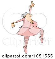 Royalty Free Vector Clip Art Illustration Of A Senior Woman Dancing Ballet by djart