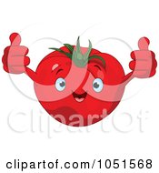 Royalty Free Vector Clip Art Illustration Of A Happy Tomato Character by Pushkin