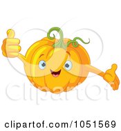 Royalty Free Vector Clip Art Illustration Of A Happy Pumpkin Character by Pushkin