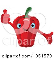 Happy Red Bell Pepper Character
