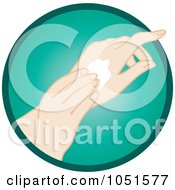 Caucasian Woman Rubbing In Hand Lotion