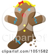 Royalty Free Vector Clip Art Illustration Of A Bitten Gingerbread Woman by Rosie Piter