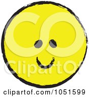 Royalty Free Vector Clip Art Illustration Of A Smiling Yellow Sketched Circle
