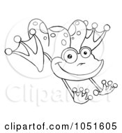 Royalty Free Vector Clip Art Illustration Of An Outline Of A Leaping Frog by Hit Toon