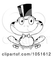Poster, Art Print Of Royalty-Free Vector Clip Art Illustration Of An Outlined Frog Groom