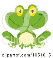 Royalty Free Vector Clip Art Illustration Of A Smiling Green Frog 3