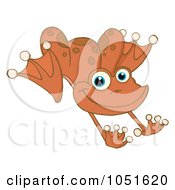 Royalty Free Vector Clip Art Illustration Of A Leaping Orange Frog