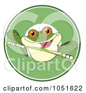 Royalty Free Vector Clip Art Illustration Of A Green Frog On A Twig Logo