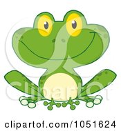 Royalty Free Vector Clip Art Illustration Of A Smiling Green Frog 1