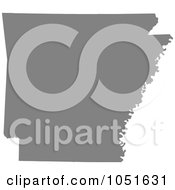 Gray Silhouetted Shape Of The State Of Arkansas United States
