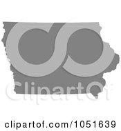 Gray Silhouetted Shape Of The State Of Iowa United States