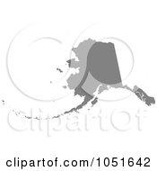 Poster, Art Print Of Gray Silhouetted Shape Of The State Of Alaska United States