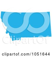 Royalty Free Vector Clip Art Illustration Of A Blue Silhouetted Shape Of The State Of Montana United States